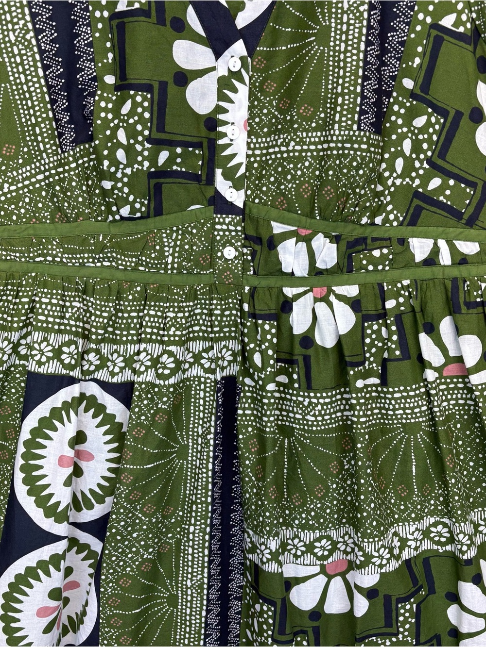 Estelle Ethereal Print Green Maxi Dress Sz 2X Boho Pockets Floral Hippie Cottage - Picture 7 of 15
